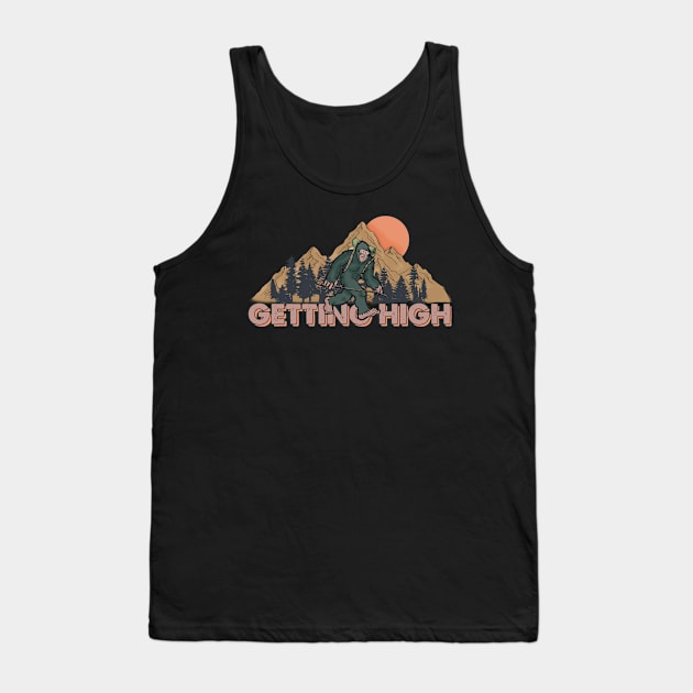 Getting High with Bigfoot Tank Top by Mad Panda